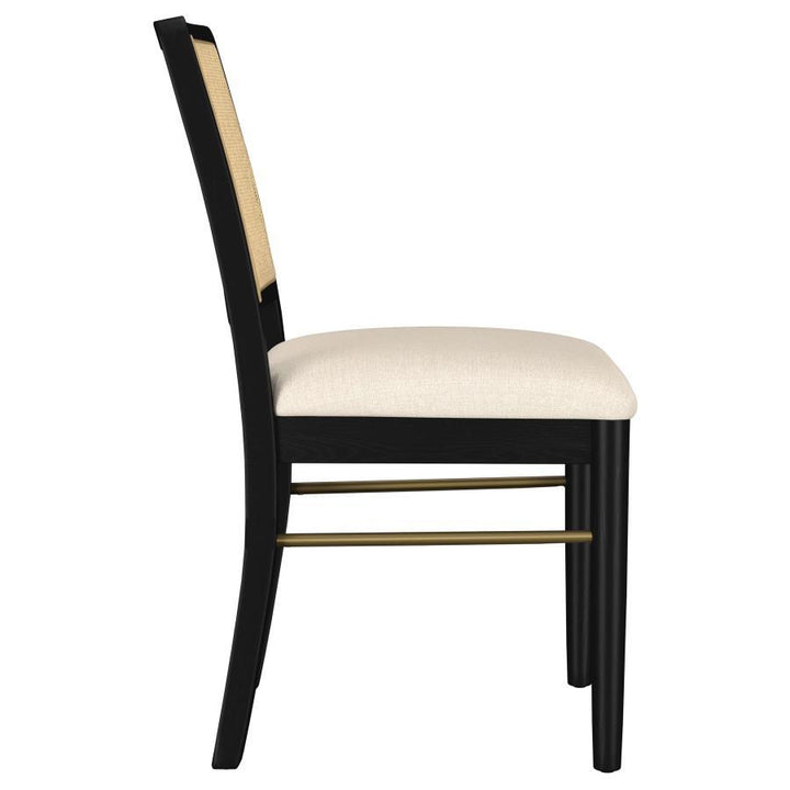 Arini - Rattan Cane Dining Side Chair (Set of 2) - Black Chair Set modern furniture Contempo Furniture