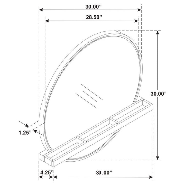 Arini - Round Vanity Wall Mirror With Shelf - Sand Wash Vanity Mirror modern furniture Contempo Furniture