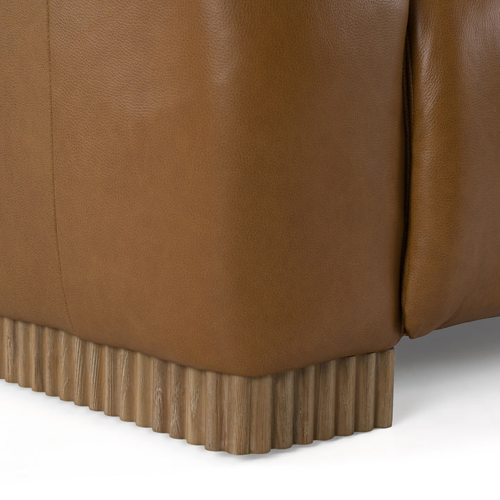 Aris - Modern Brown Leather Sofa with 2 Power Recliners &amp; Headrests