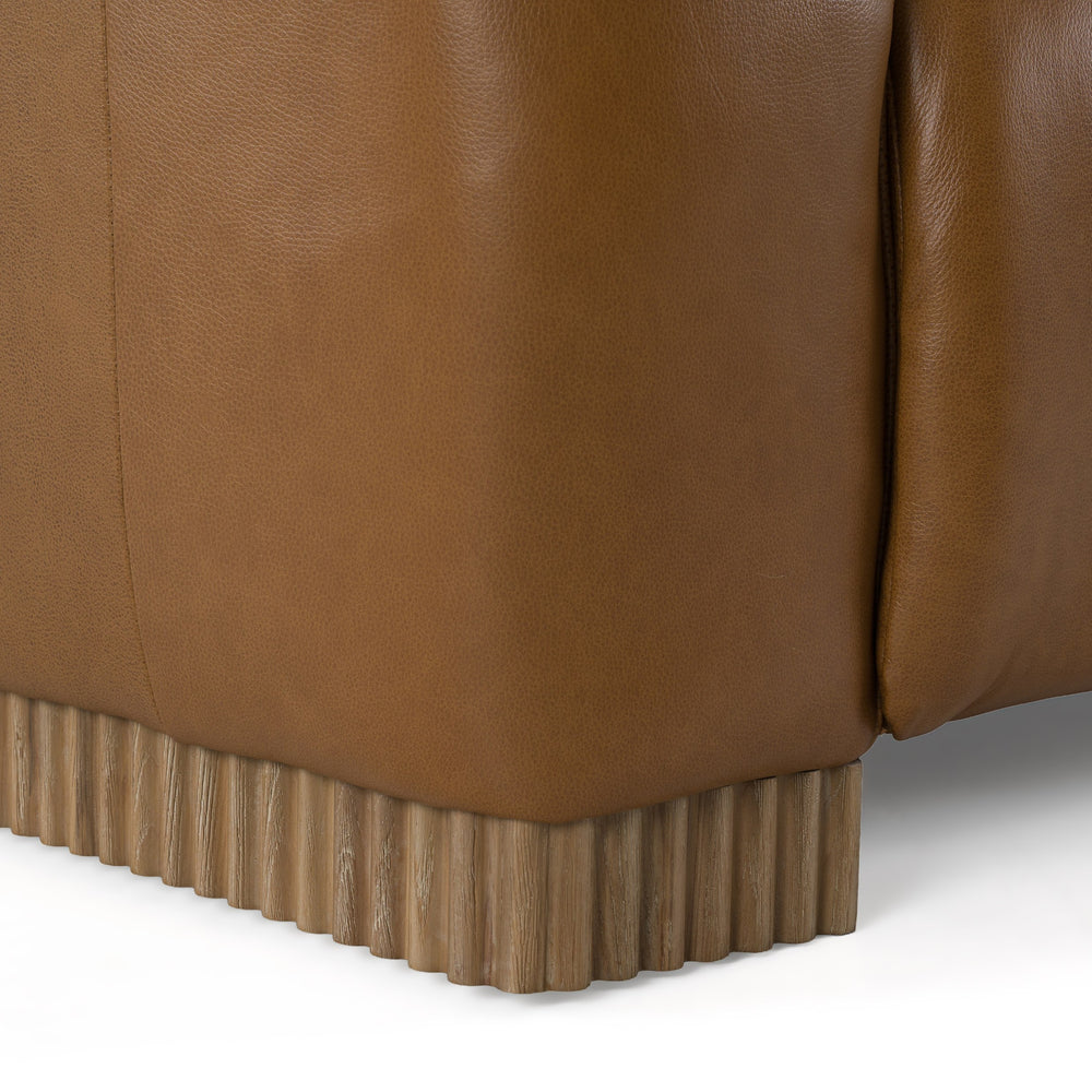 Aris - Modern Brown Leather Sofa with 2 Power Recliners & Headrests