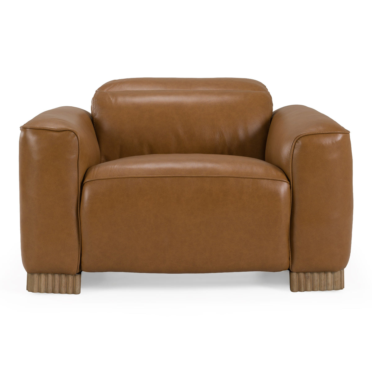 Aris - Modern Brown Leather Chair with Power Recliner & Headrest