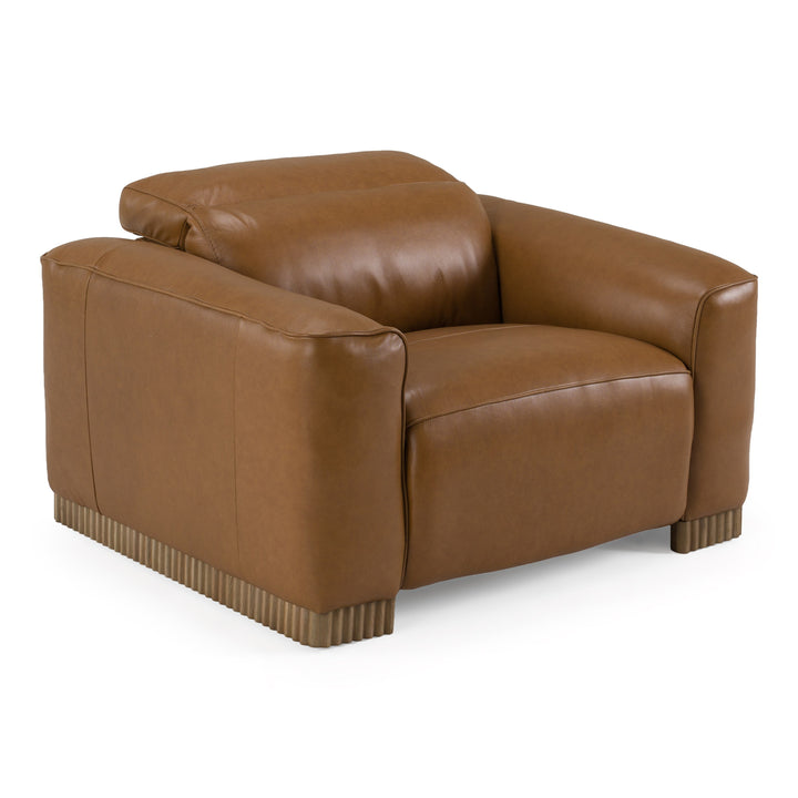 Aris - Modern Brown Leather Chair with Power Recliner &amp; Headrest