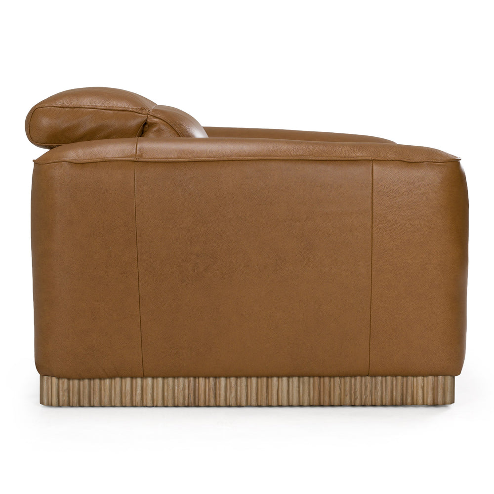 Aris - Modern Brown Leather Chair with Power Recliner & Headrest