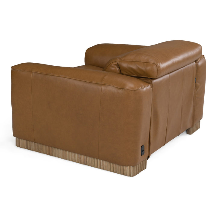 Aris - Modern Brown Leather Chair with Power Recliner &amp; Headrest