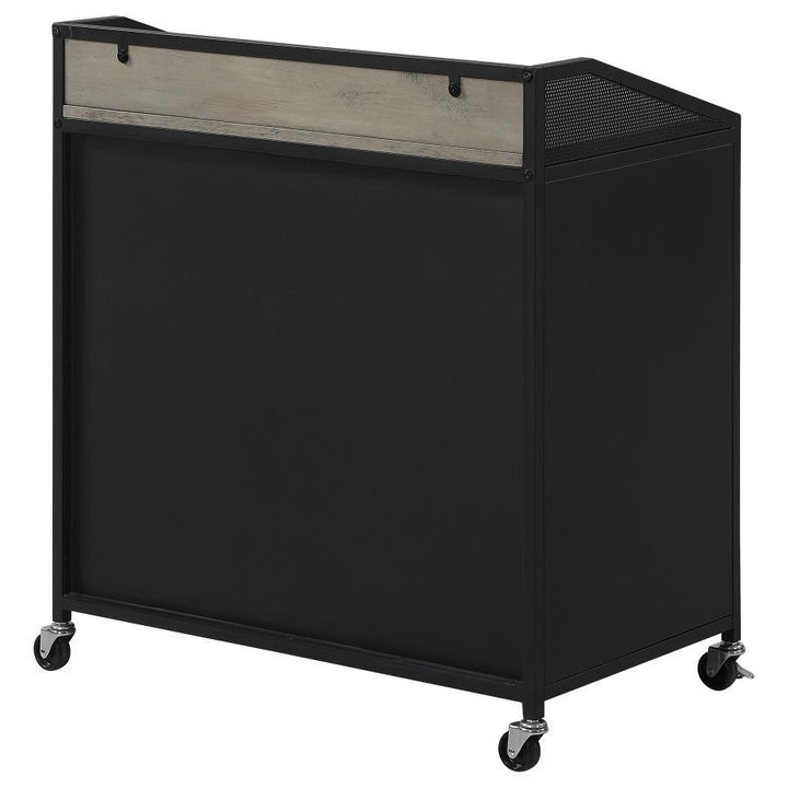 Arlette - 2 Door Mobile Home Bar Wine Cabinet - Sandy Black Wine Cabinet modern furniture Contempo Furniture