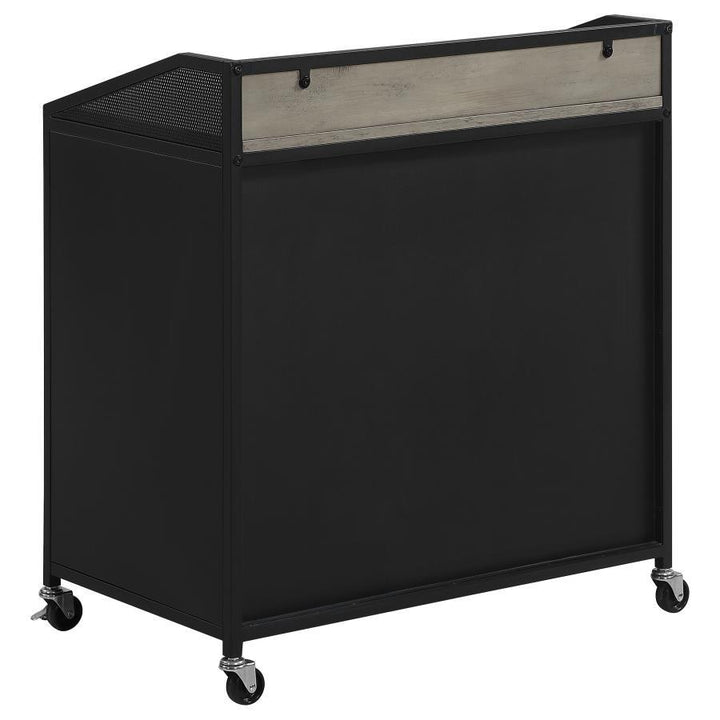 Arlette - 2 Door Mobile Home Bar Wine Cabinet - Sandy Black Wine Cabinet modern furniture Contempo Furniture