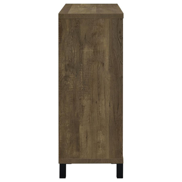 Arlington - Sliding Door Home Bar Wine Cabinet - Rustic Oak Wine Cabinet modern furniture Contempo Furniture