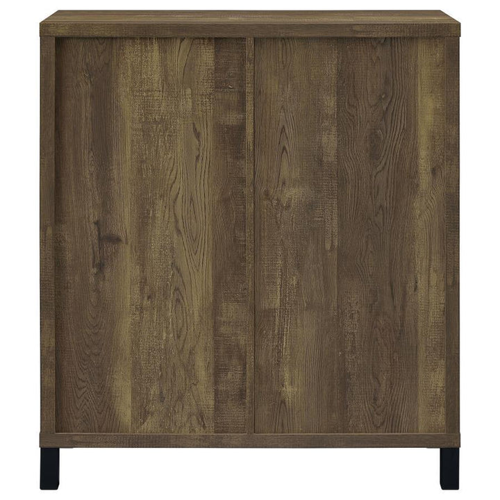 Arlington - Sliding Door Home Bar Wine Cabinet - Rustic Oak Wine Cabinet modern furniture Contempo Furniture