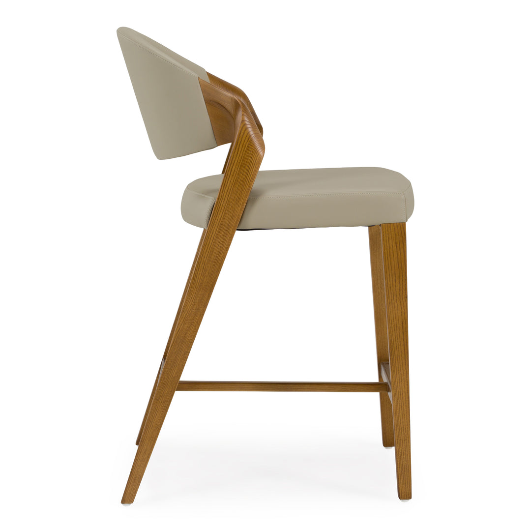 Arlo - Mid-Century Beige & Walnut Counter Chair