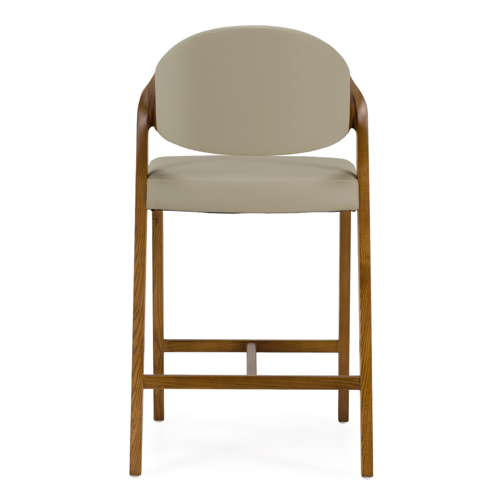 Arlo - Mid-Century Beige & Walnut Counter Chair - View 4
