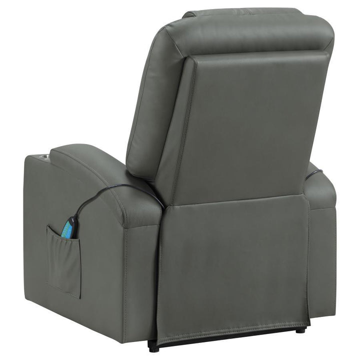Armstrong - Upholstered Power Lift Massage Recliner - Gray Lift Chair modern furniture Contempo Furniture