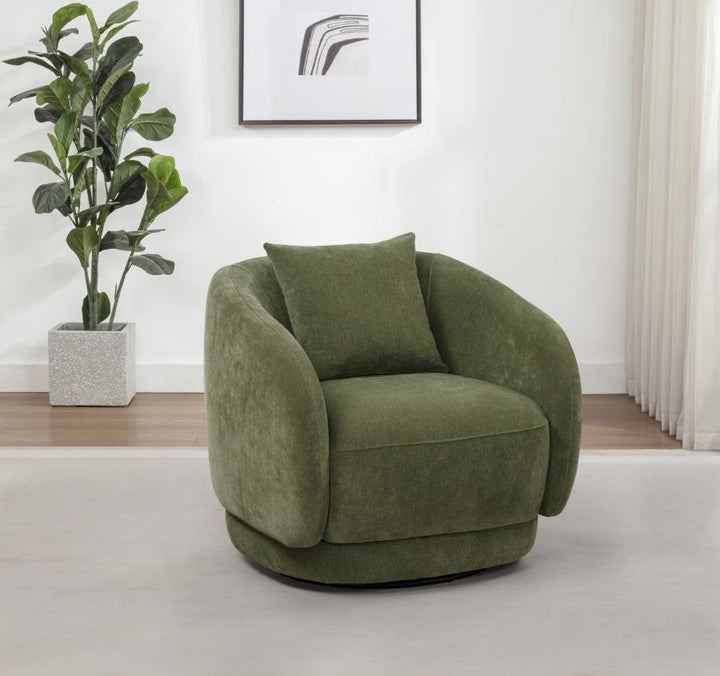 Arnaud Chenille Swivel Accent Chair Arm Chair modern furniture Contempo Furniture