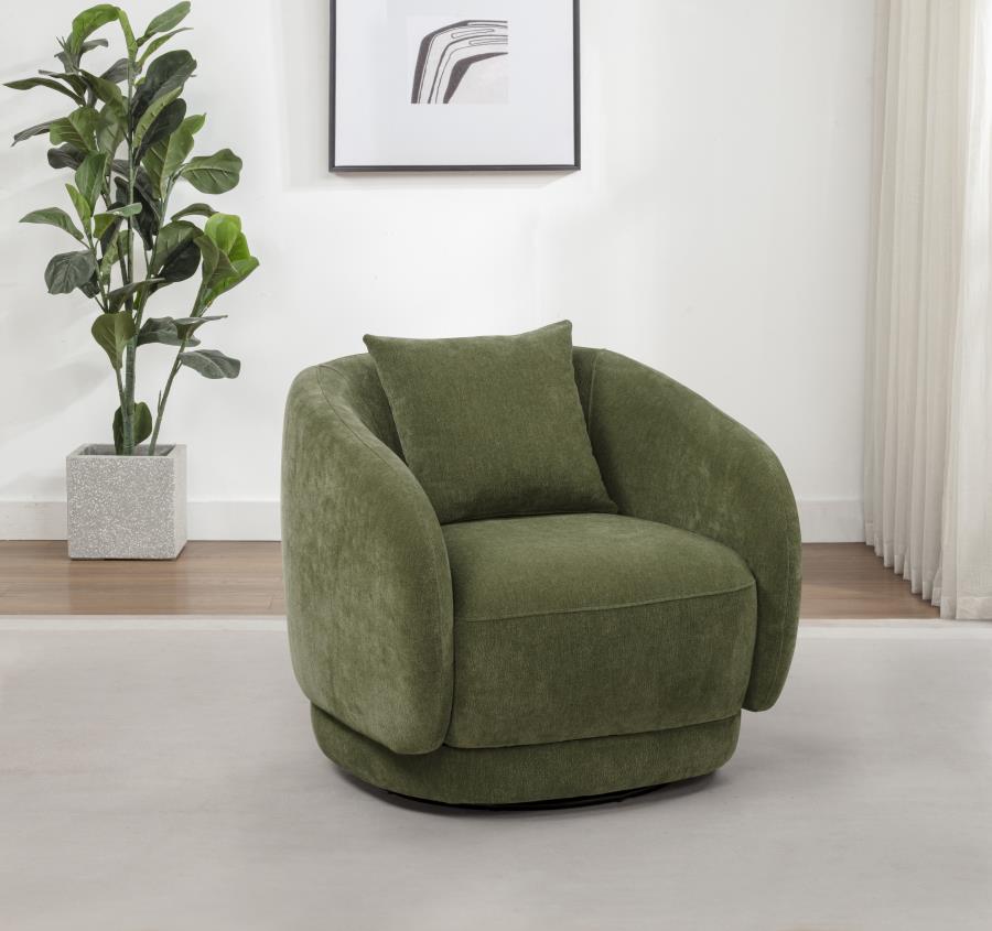 Arnaud Chenille Swivel Accent Chair Arm Chair modern furniture Contempo Furniture