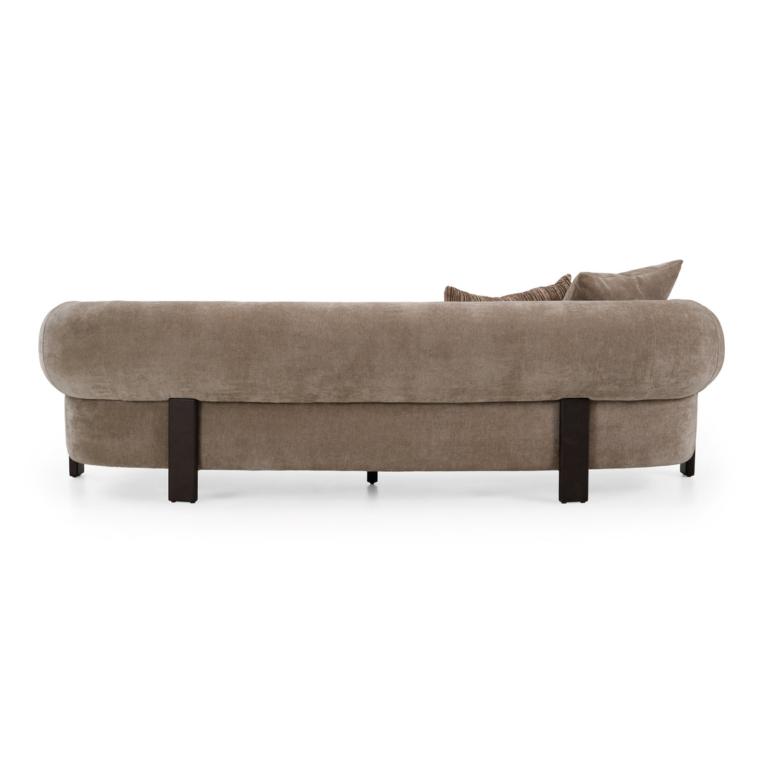 Arnaud - Modern Tan Fabric + Brown Oak Sofa