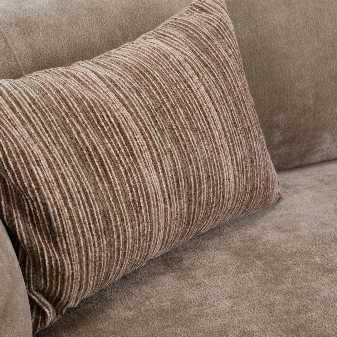 Arnaud - Modern Tan Fabric + Brown Oak Loveseat Sofa