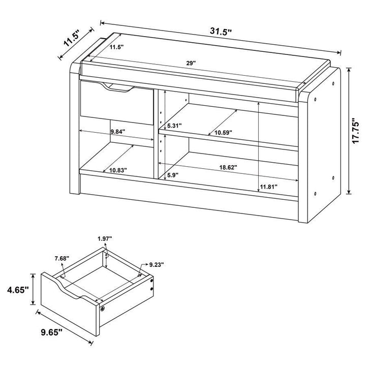 Arrington - Storage Bench - Black Storage Bench modern furniture Contempo Furniture