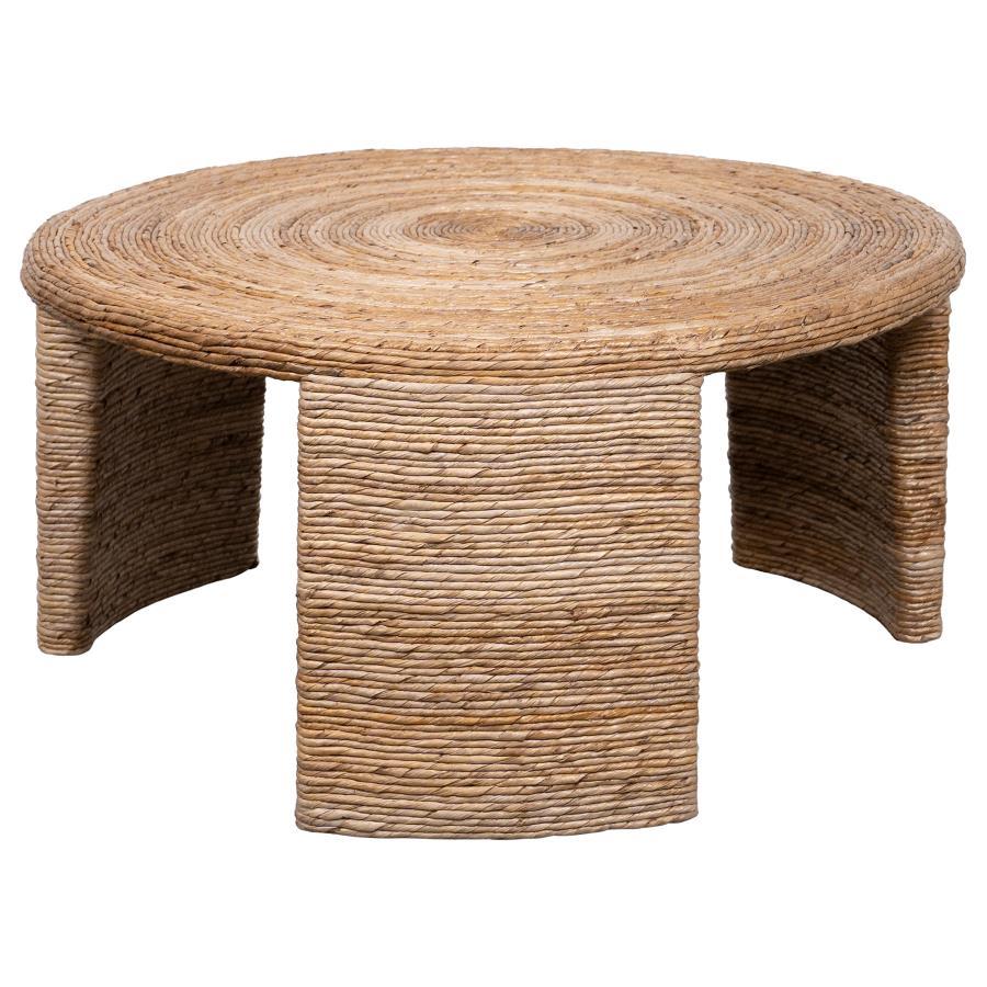 Artina - Woven Rattan Round Coffee Table - Natural Coffee Table modern furniture Contempo Furniture