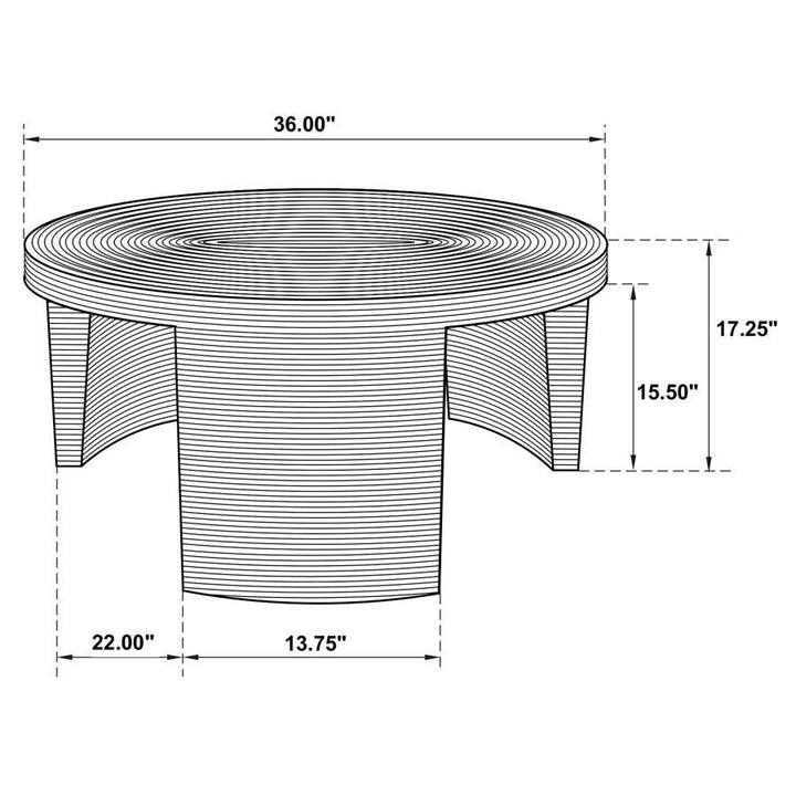 Artina - Woven Rattan Round Coffee Table - Natural Coffee Table modern furniture Contempo Furniture