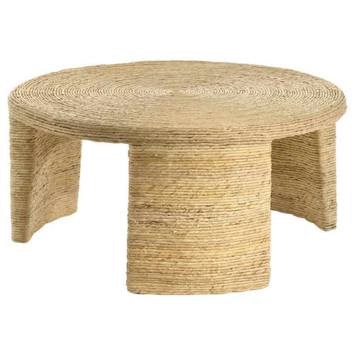 Artina - Woven Rattan Round Coffee Table - Natural Coffee Table modern furniture Contempo Furniture