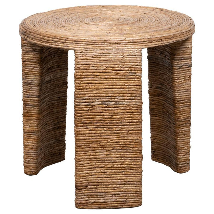 Artina - Woven Rattan Round Side End Table - Natural End Table modern furniture Contempo Furniture