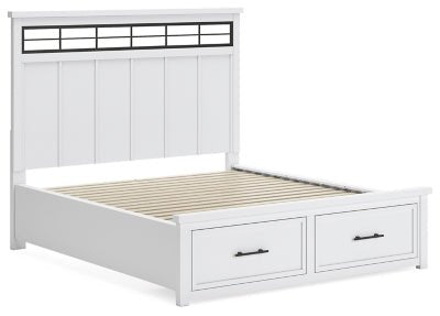 Ashbryn California King Panel Storage Bed - White Storage Bed modern furniture Contempo Furniture