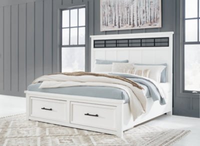 Ashbryn California King Panel Storage Bed - White Storage Bed modern furniture Contempo Furniture