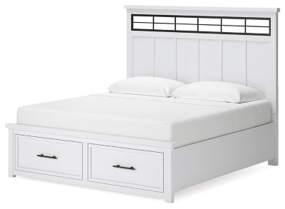Ashbryn King Panel Storage Bed - White Storage Bed modern furniture Contempo Furniture