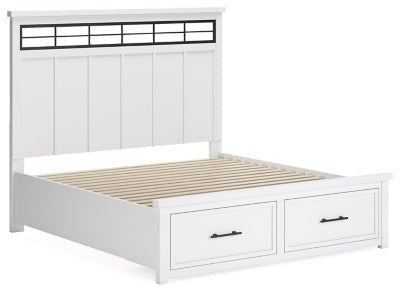 Ashbryn King Panel Storage Bed - White Storage Bed modern furniture Contempo Furniture