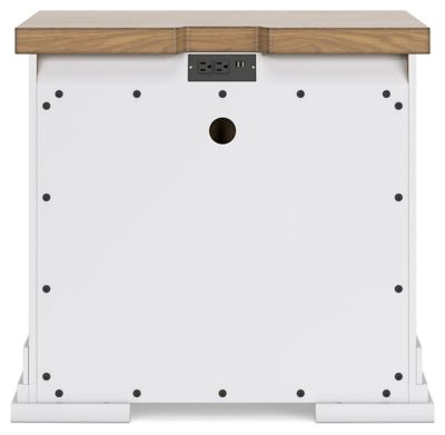 Ashbryn Nightstand - White Nightstand w/ Charging Station modern furniture Contempo Furniture