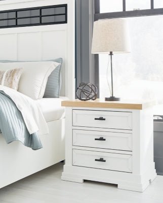 Ashbryn Nightstand - White Nightstand w/ Charging Station modern furniture Contempo Furniture