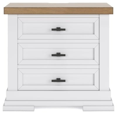 Ashbryn Nightstand - White Nightstand w/ Charging Station modern furniture Contempo Furniture