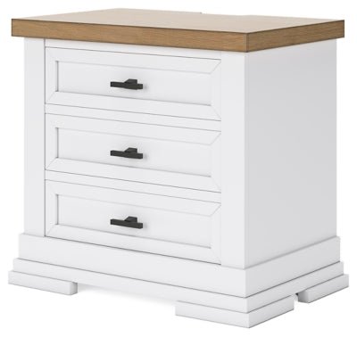 Ashbryn Nightstand - White Nightstand w/ Charging Station modern furniture Contempo Furniture