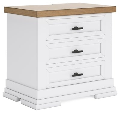 Ashbryn Nightstand - White Nightstand w/ Charging Station modern furniture Contempo Furniture