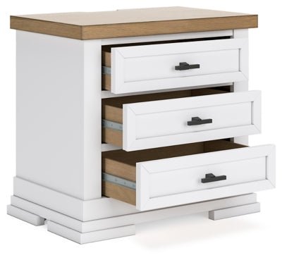 Ashbryn Nightstand - White Nightstand w/ Charging Station modern furniture Contempo Furniture