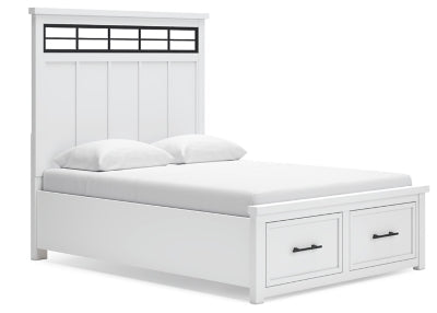 Ashbryn Queen Panel Storage Bed - White Storage Bed modern furniture Contempo Furniture
