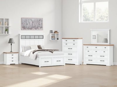 Ashbryn Queen Panel Storage Bed - White Storage Bed modern furniture Contempo Furniture
