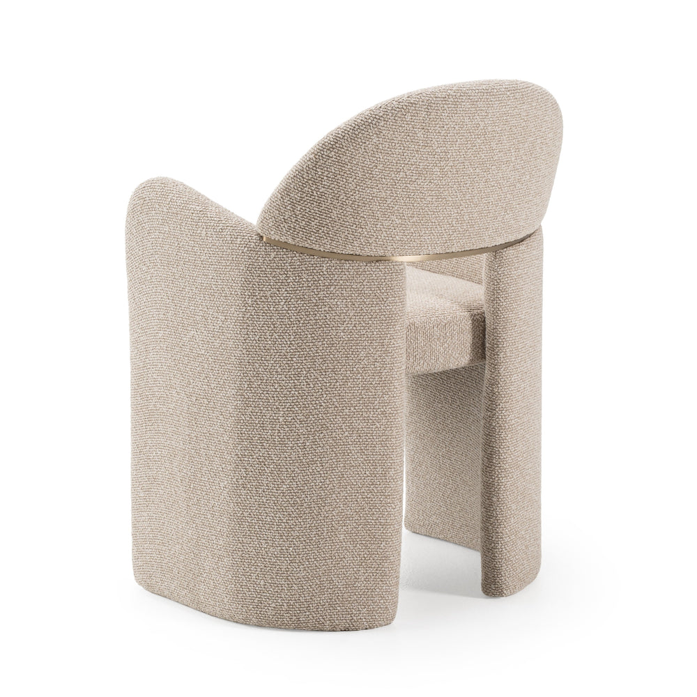 Ashley - Modern Beige Fabric + Brushed Brass Dining Chair - View 15