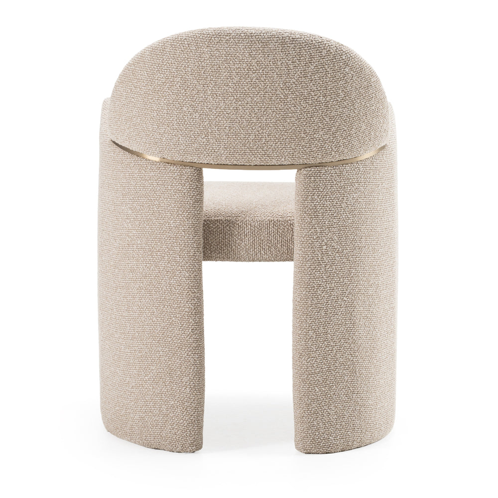 Ashley - Modern Beige Fabric + Brushed Brass Dining Chair - View 11