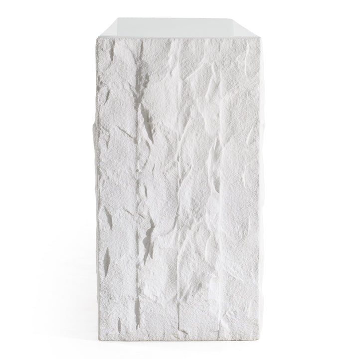 Ashley - Modern Glass + White Fiberglass Buffet