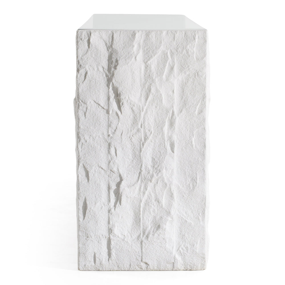 Ashley - Modern Glass + White Fiberglass Buffet