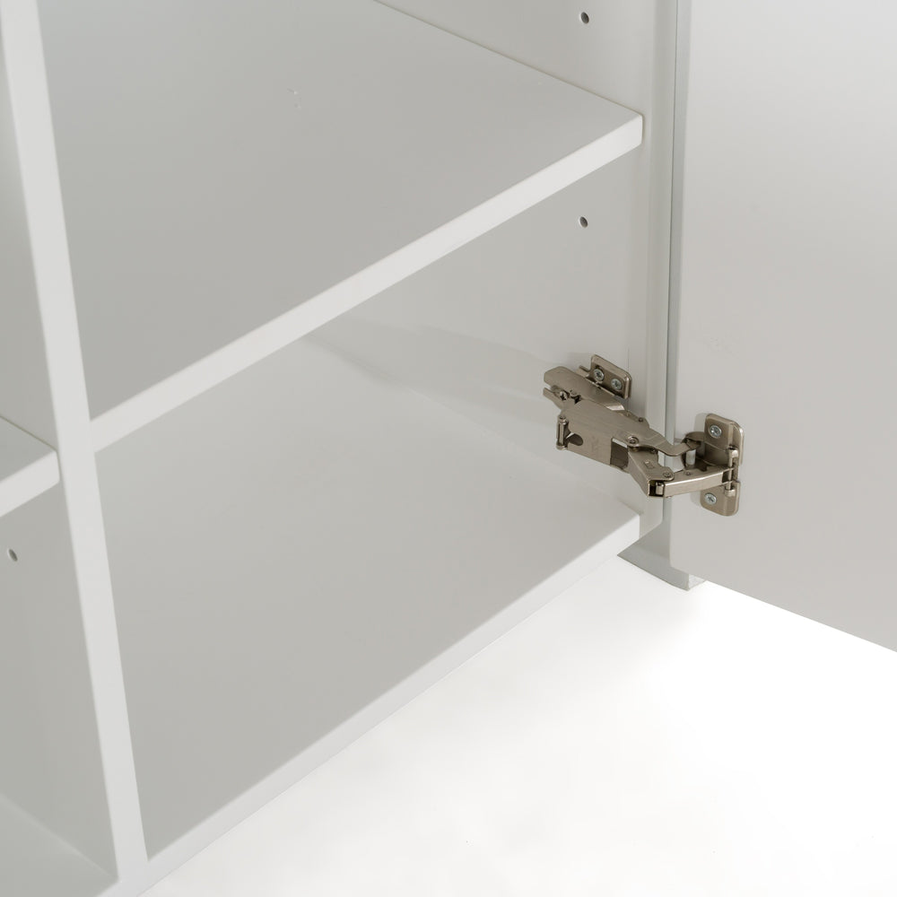 Ashley - Modern Glass + White Fiberglass Buffet