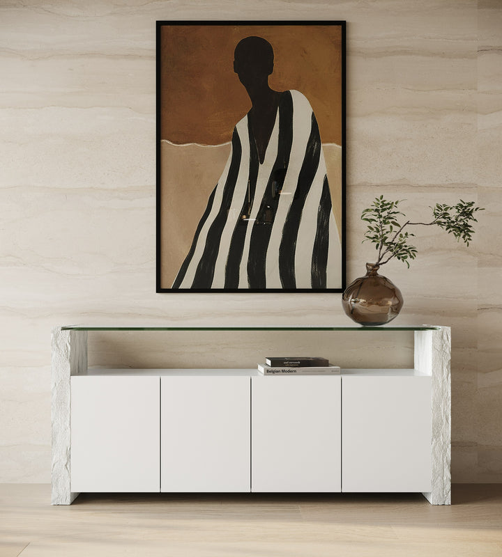Ashley - Modern Glass + White Fiberglass Buffet
