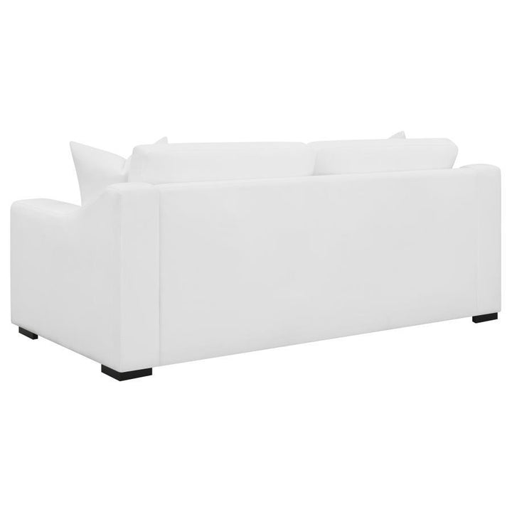 Ashlyn - 2 Piece Upholstered Sloped Arm Sofa Set - White Stationary Sofa &amp; Loveseat modern furniture Contempo Furniture