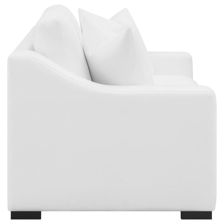 Ashlyn - 2 Piece Upholstered Sloped Arm Sofa Set - White Stationary Sofa &amp; Loveseat modern furniture Contempo Furniture