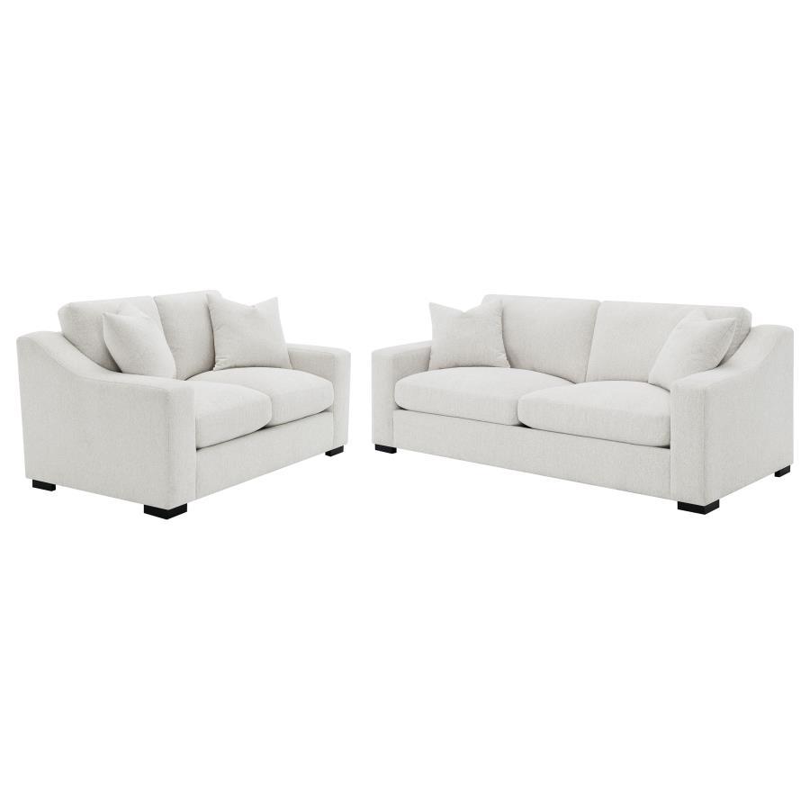 Ashlyn - 2 Piece Upholstered Track Arm Sofa Set - Sand Stationary Sofa & Loveseat modern furniture Contempo Furniture