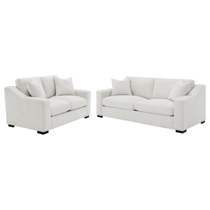 Ashlyn - 2 Piece Upholstered Track Arm Sofa Set - Sand Stationary Sofa &amp; Loveseat modern furniture Contempo Furniture