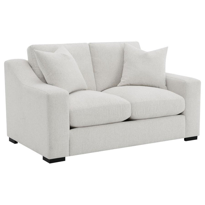 Ashlyn - 2 Piece Upholstered Track Arm Sofa Set - Sand Stationary Sofa &amp; Loveseat modern furniture Contempo Furniture