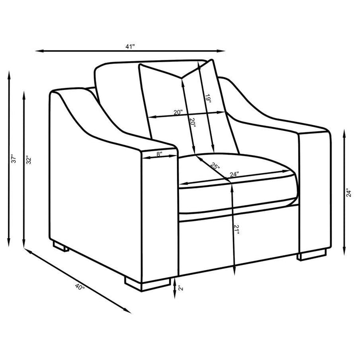 Ashlyn - 3 Piece Upholstered Track Arm Sofa Set - Sand 3 - Piece Living Room Set modern furniture Contempo Furniture