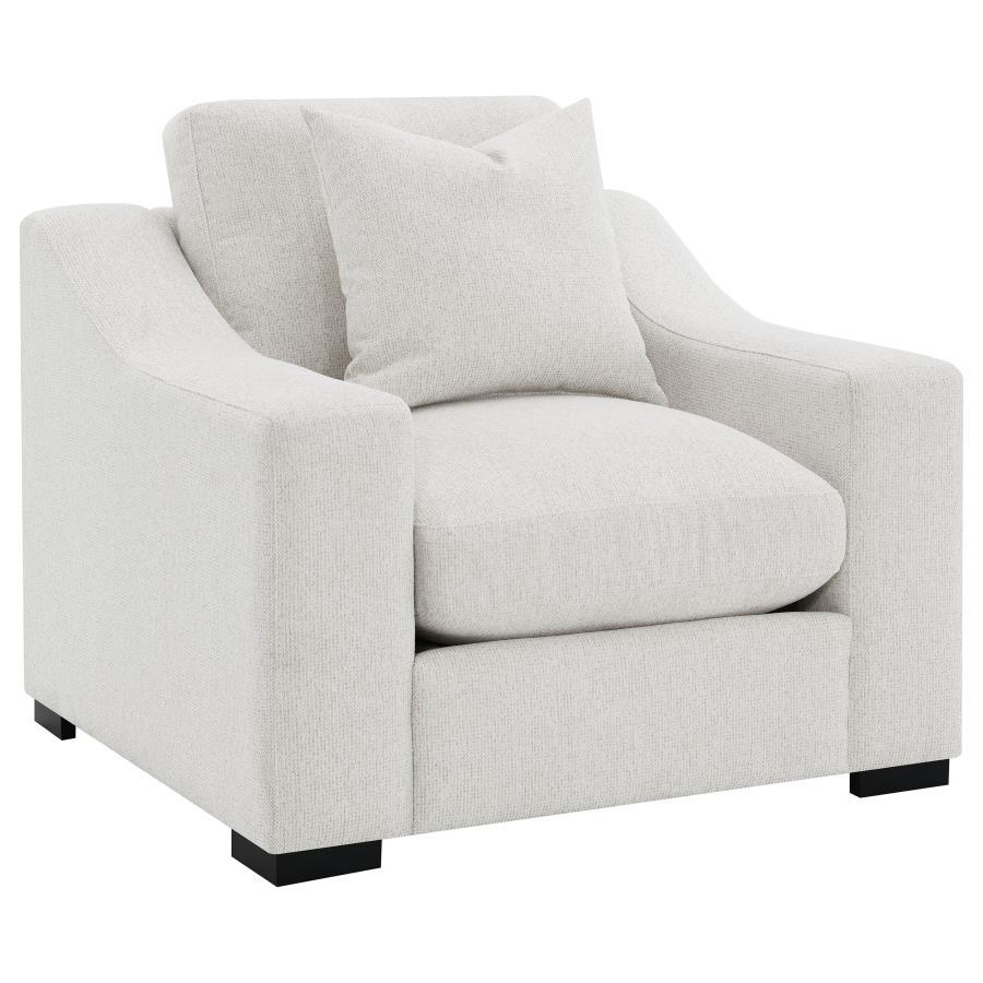 Ashlyn - Fabric Upholstered Track Arm Accent Chair - Sand Arm Chair modern furniture Contempo Furniture