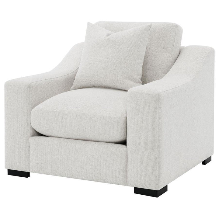 Ashlyn - Fabric Upholstered Track Arm Accent Chair - Sand Arm Chair modern furniture Contempo Furniture